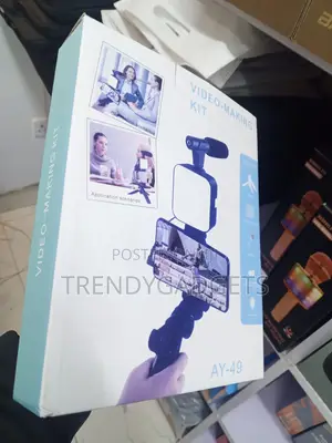 Ay-49 Vlogging Kit With Led Light Microphone and Tripod