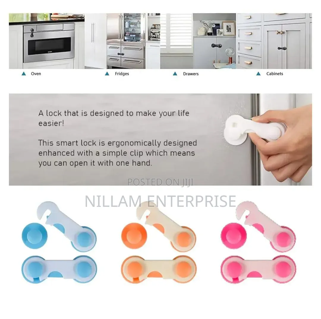 Multipurpose Non Toxic Bpa Free Safety Lock For Doors, Cabinet,5pcs