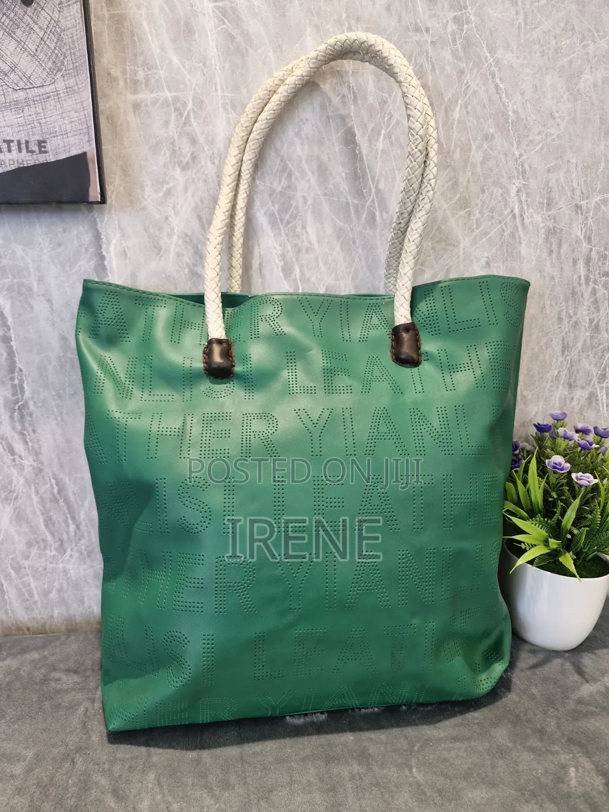 Grey and Black Tote Bag