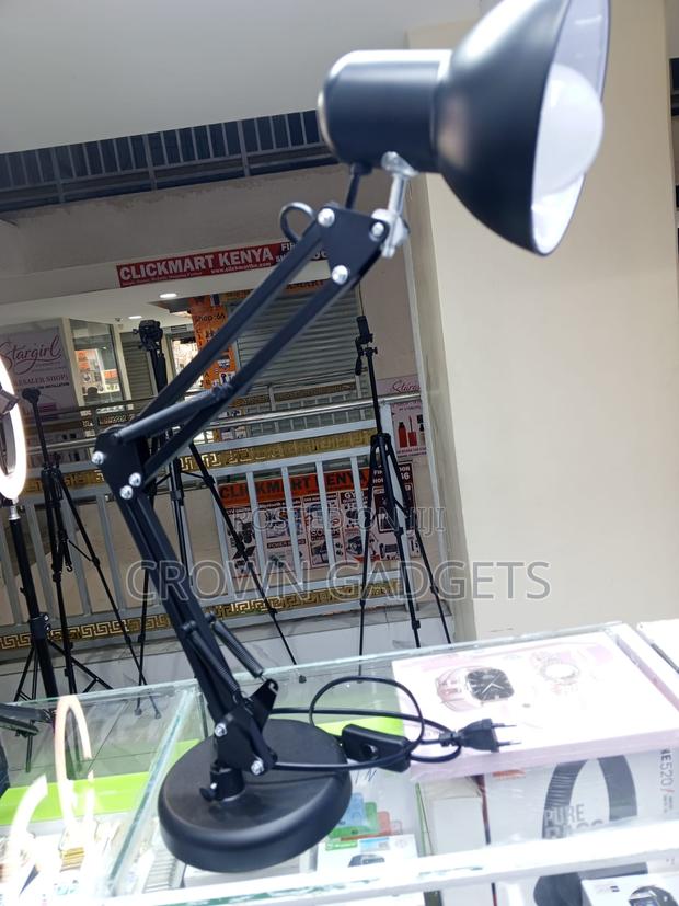 Black Study Desk Lamp With Adjustable Arm and Stable Base - thumbnail 3