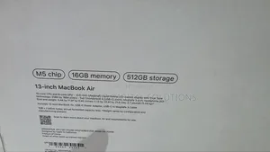 New Laptop Apple MacBook Air 2026 M5 16GB Apple M5 SSD 512GB