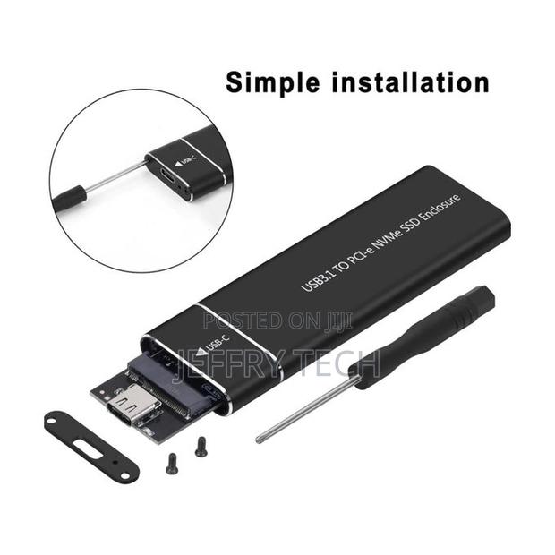M.2 SSD Enclosure – Usb 3.1/3.0 to M.2 Nvme Sata SSD Adapter Case – - thumbnail 2