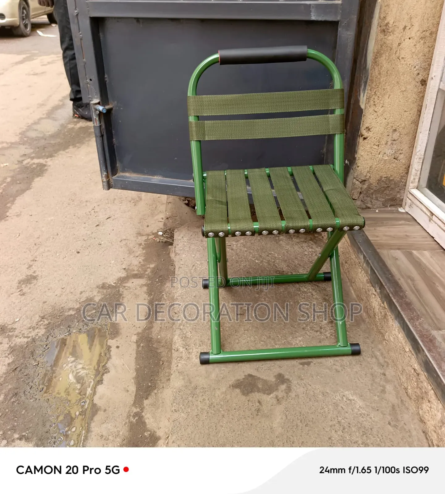 Outdoor Foldable Seat Built With Sturdy Power-Coated Metal Frame,Strap