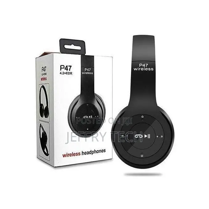P47 Wireless Bluetooth Headset With Fm Radio -Black