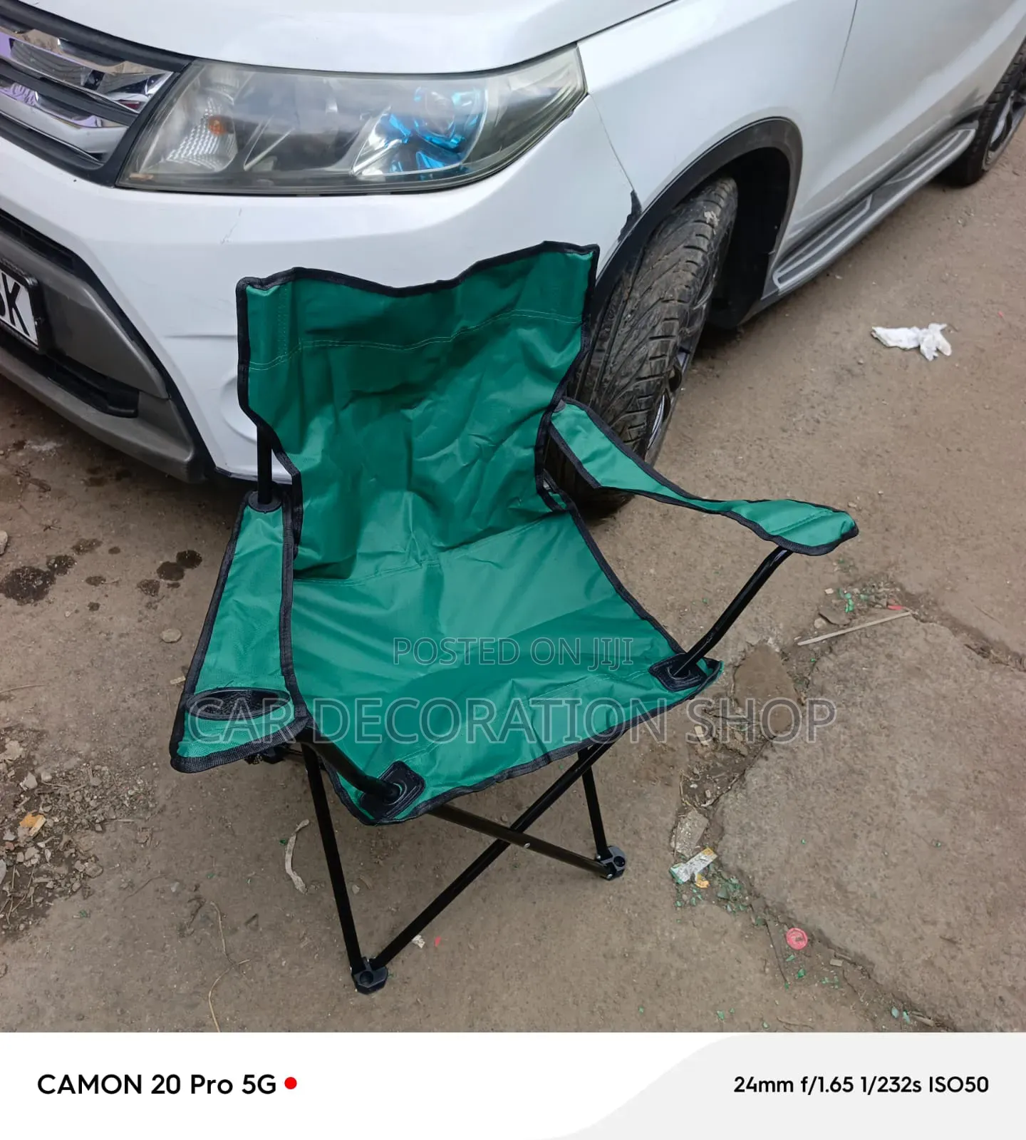 Portable Folding Camping Chairarmrest With Integrated Mesh Cup Holder