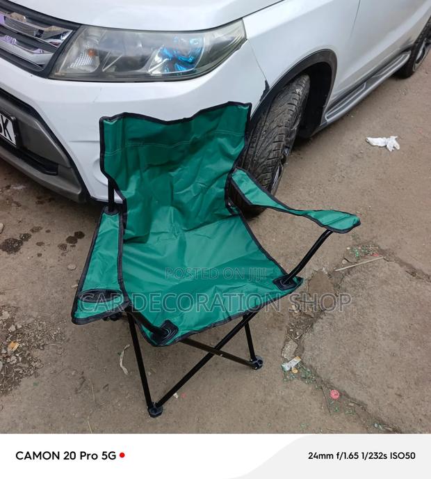 Portable Folding Camping Chairarmrest With Integrated Mesh Cup Holder