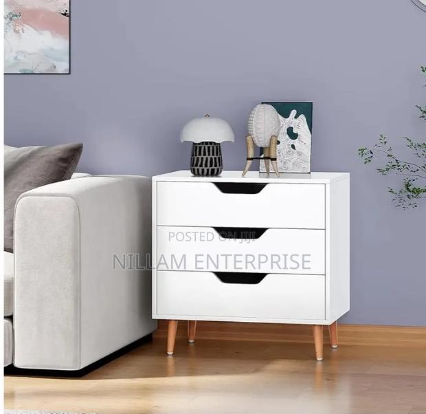 Wooden Bedside 3 Drawers Chest* - thumbnail 2