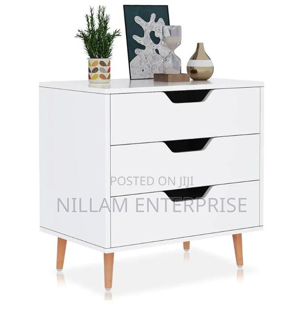 Wooden Bedside 3 Drawers Chest* - thumbnail 4