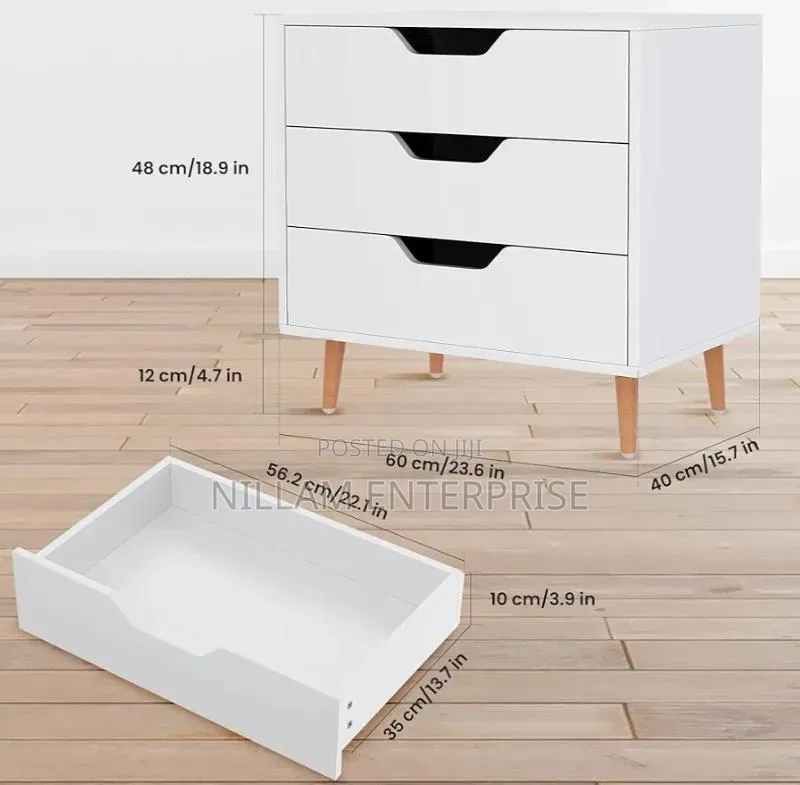 Wooden Bedside 3 Drawers Chest*