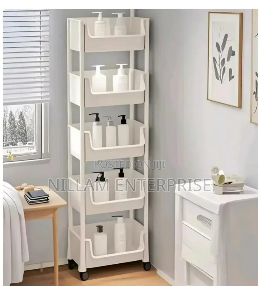 5-Tier Rolling Trolley Storage Organizer