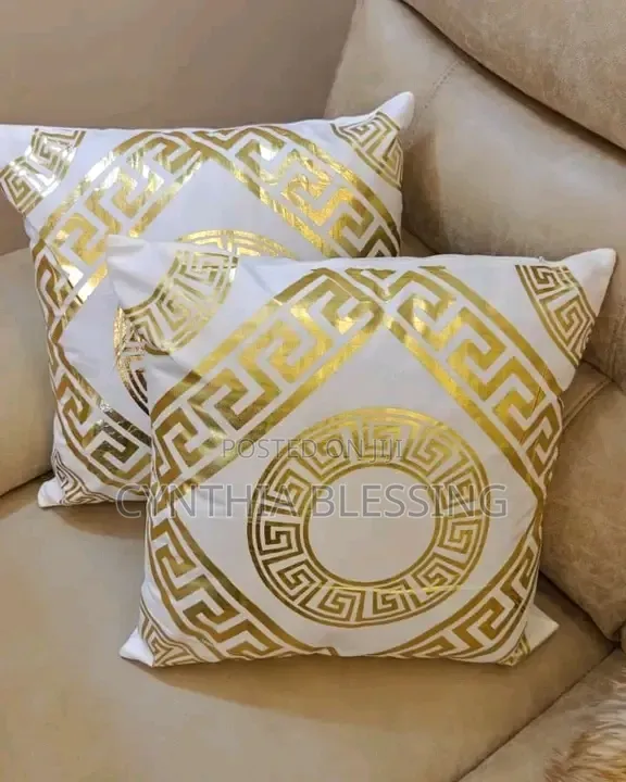 Throw Pillow Cases-White Gold