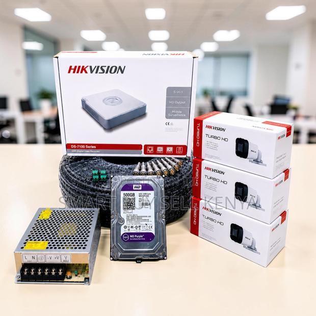 Plug and Play 3 Hikvision 1080p Hd CCTV Cameras Complete System Kit