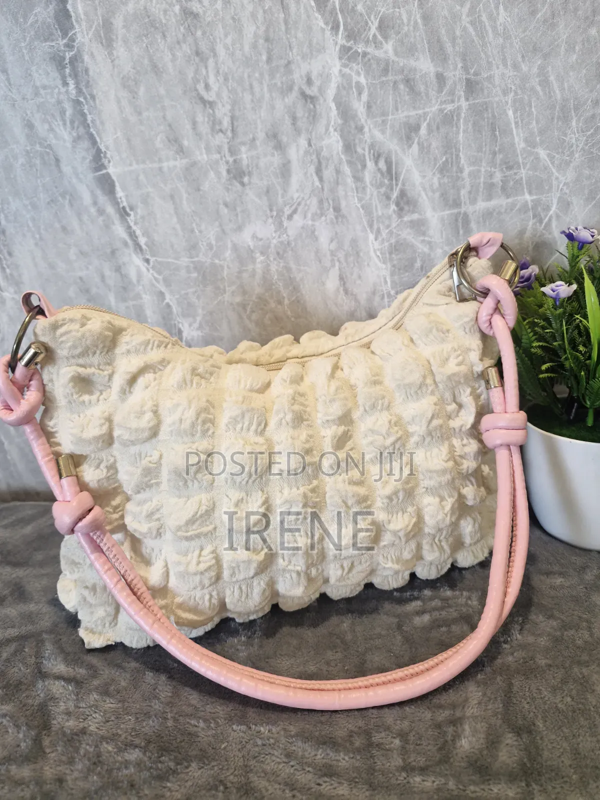 White and Pink Shoulder Bag