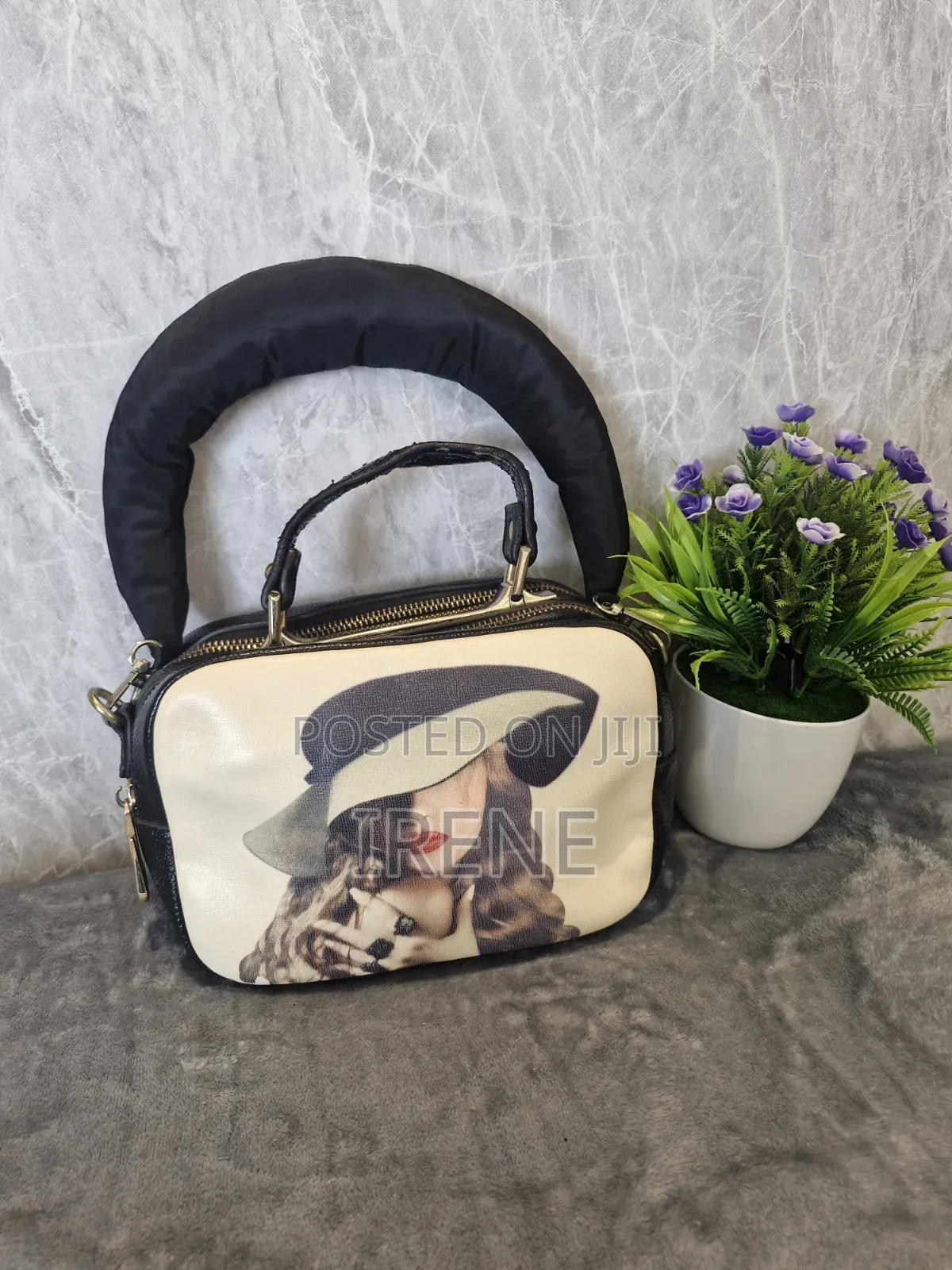White and Pink Shoulder Bag