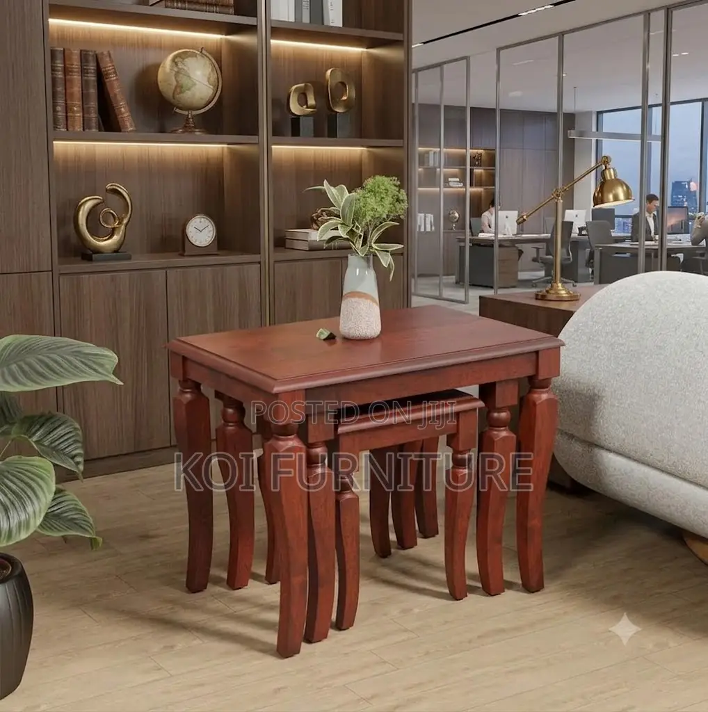 Coffee Table; Triplets Mahgany Executive Home Office Coffee Table