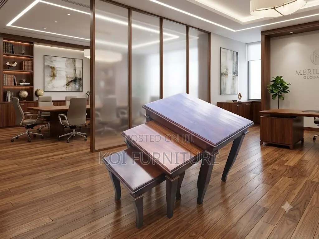 Coffee Table; Triplets Mahgany Executive Home Office Coffee Table
