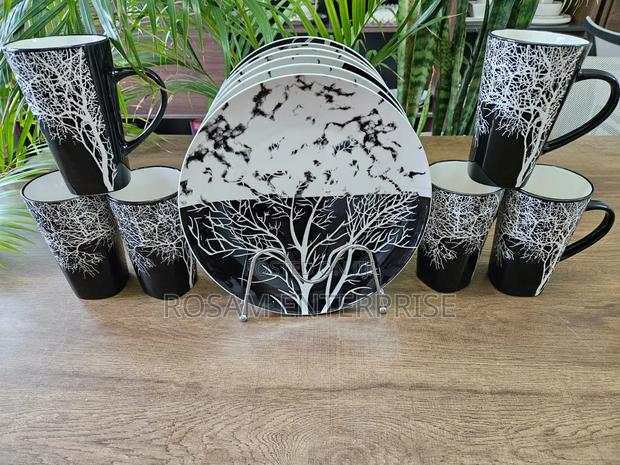 Breakfast Sets 6 PCS Tree Mugs +Plates - main view