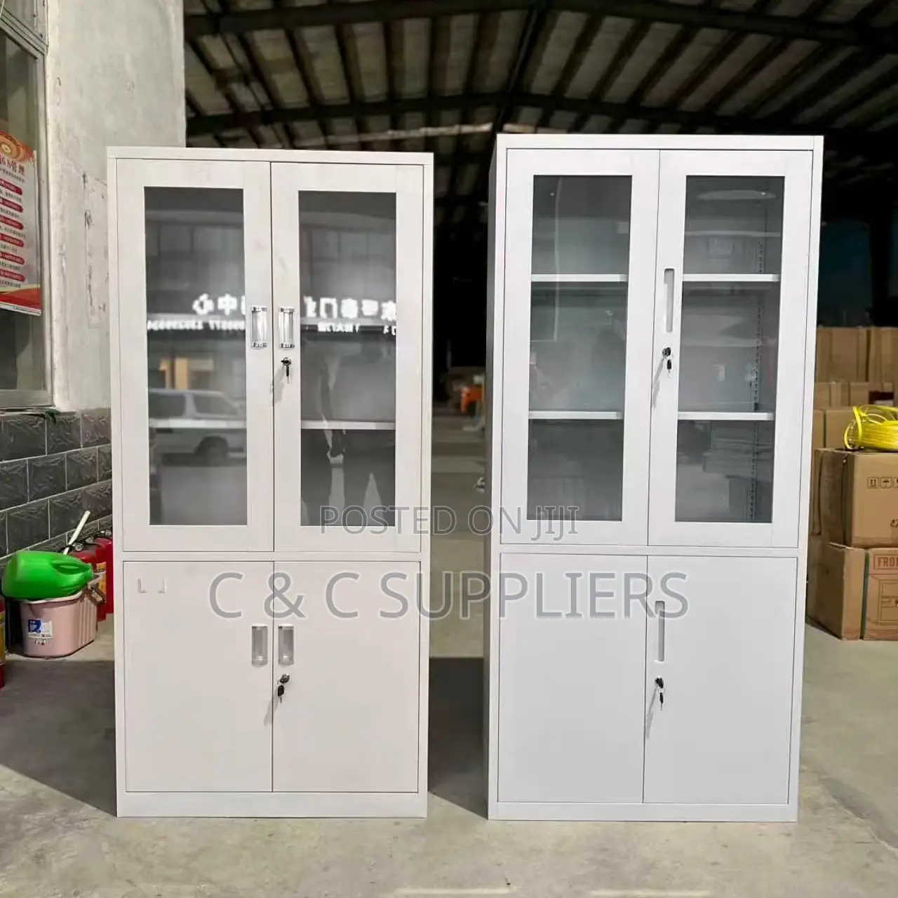 2-Door Half Glass File Cabinet