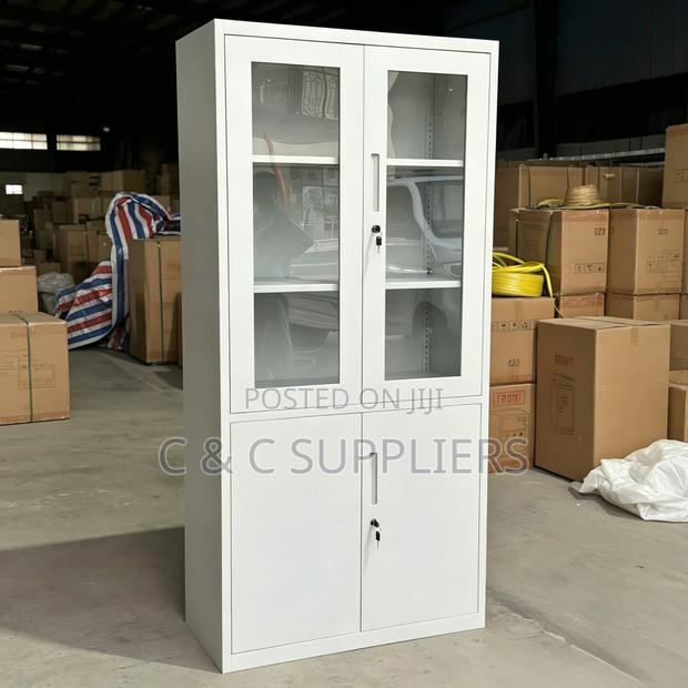 2-Door Half Glass File Cabinet - thumbnail 2