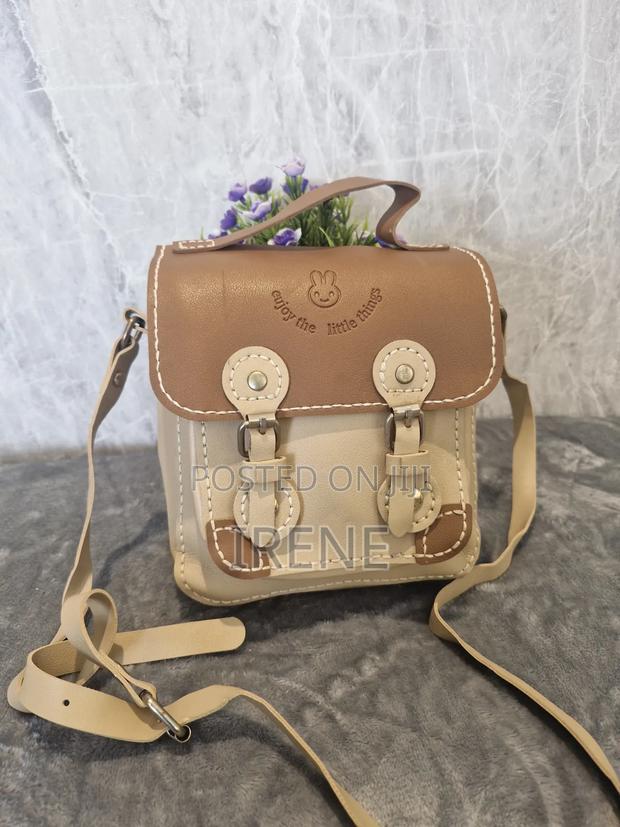 Beige and Brown Sling Bag