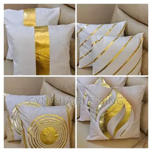 Gold Print Throw Pillow Covers