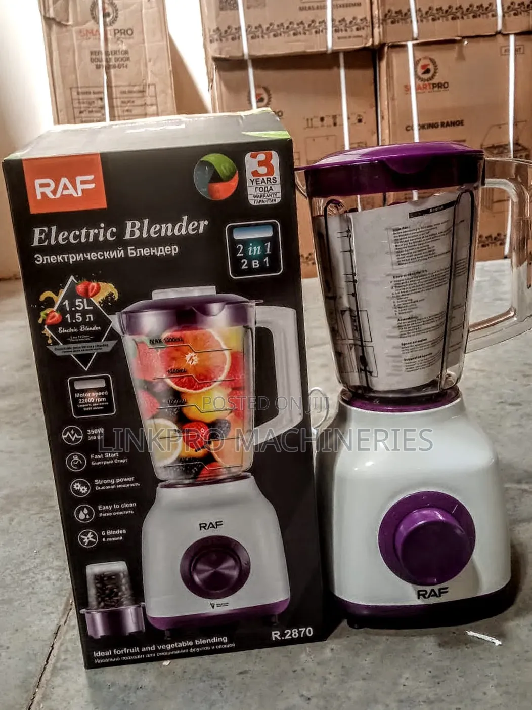 Raf 2 in 1 Electrical Blender 1.5 Litres