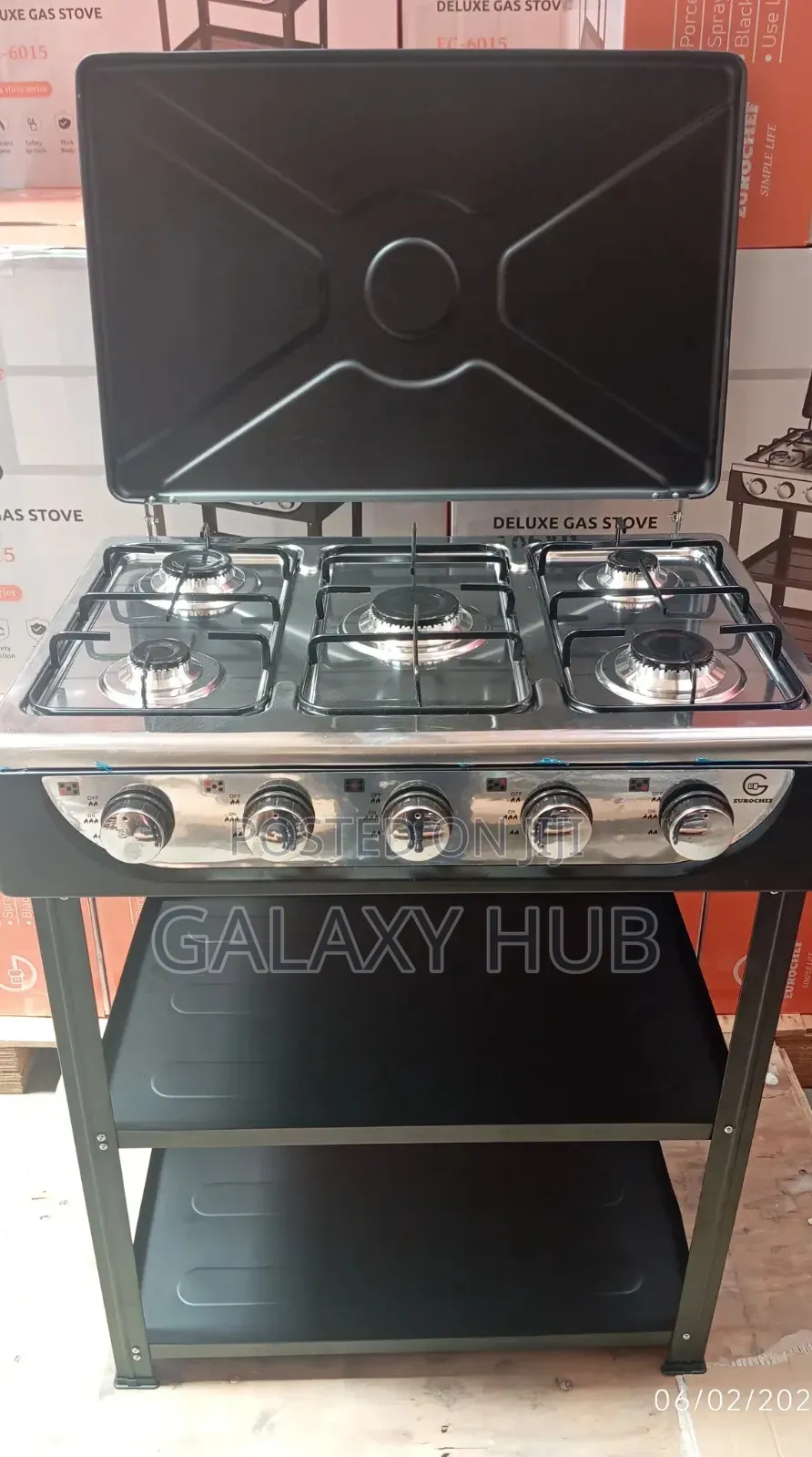 Eurochef 5 Burner Standing Cooker With Shelves