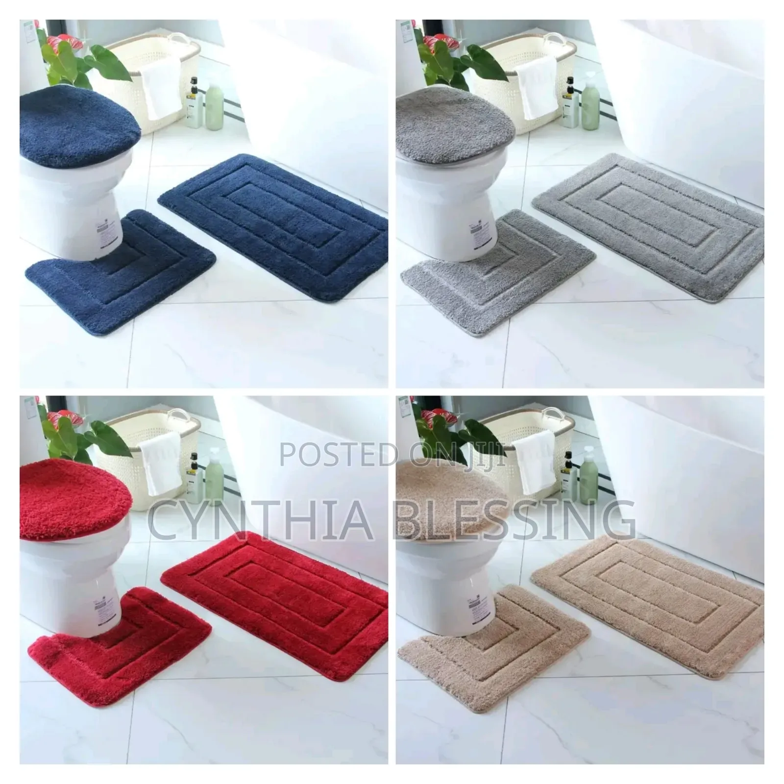 3pcs Bathroom Mats Sett,