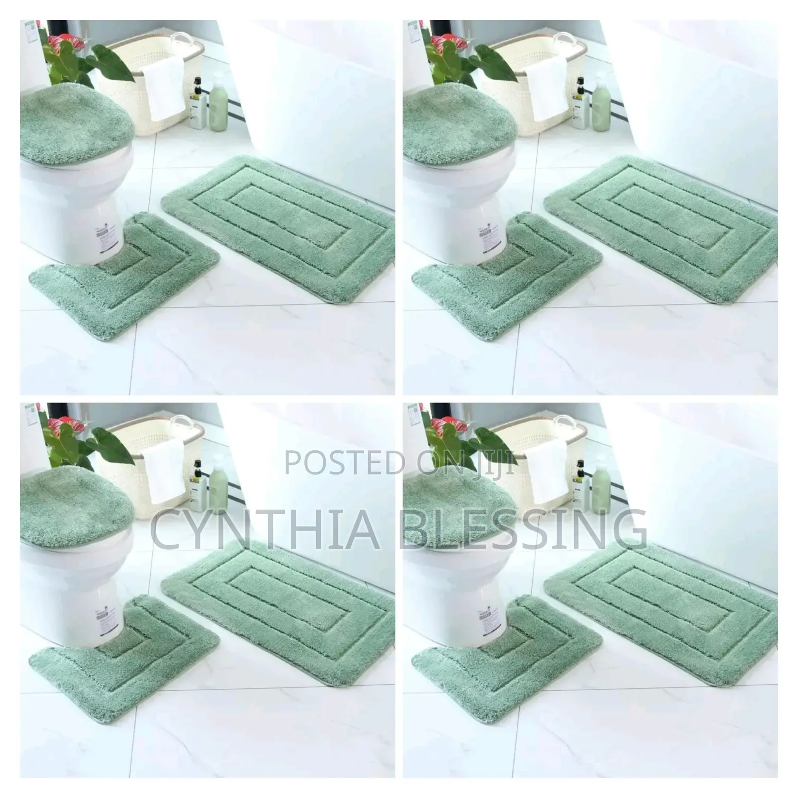 3pcs Bathroom Mats Sett,