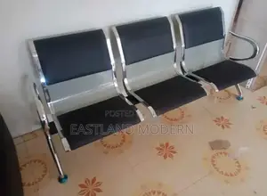 3 Seater Leather Waiting Bench