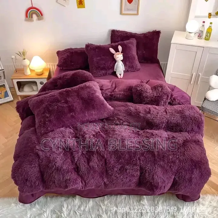 6pc Luxury Velvet Plush Fluffy Duvet Set