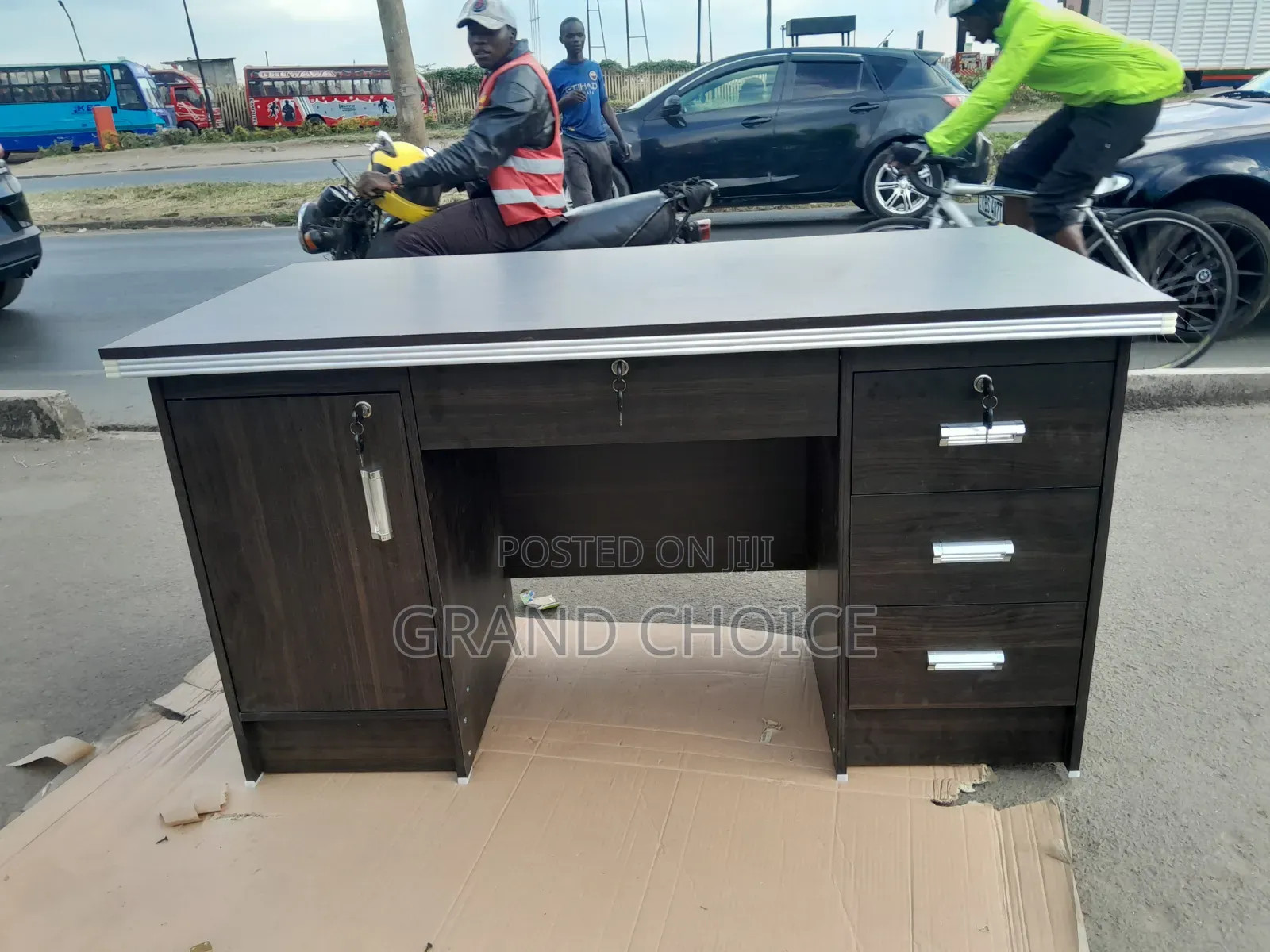 1.4m Office Executive Desk Dark Grey