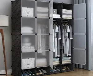 Portable 4- Column Plastic Wardrobes Available in Different Colours