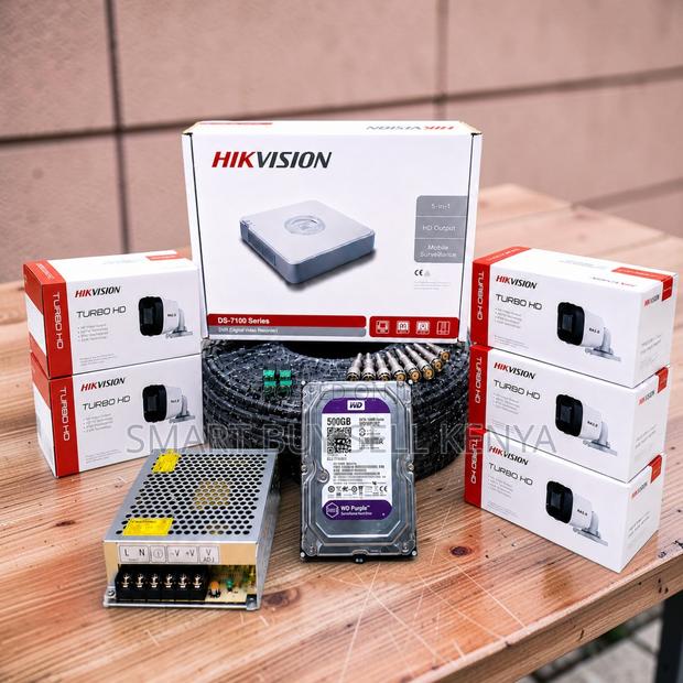 High Durability 5 Hikvision 1080p Hd CCTV Cameras Complete System Kit