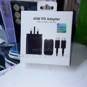 45 Watts High Quality Charger (Black) Complete With Fast Cable