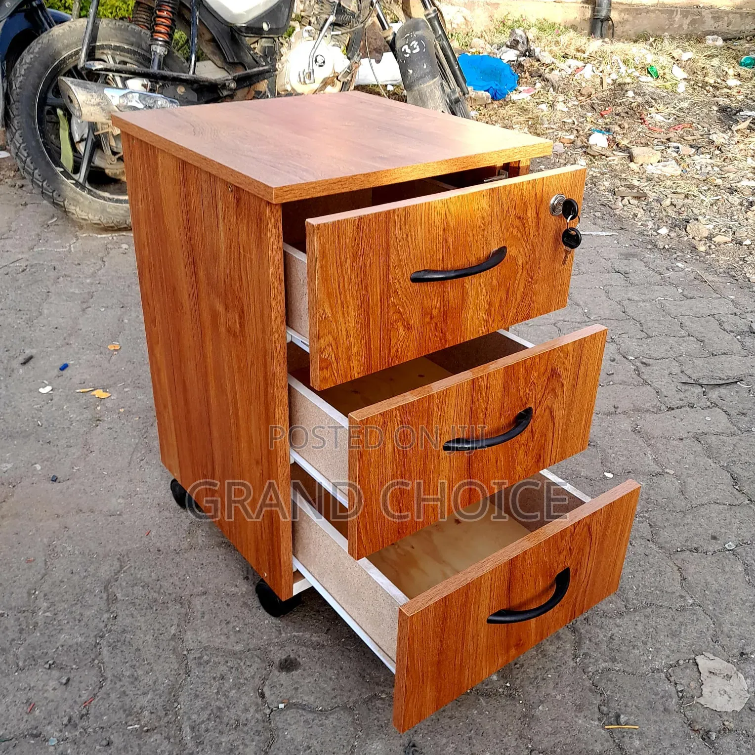 Brown Bed Side Drawer Cabinet