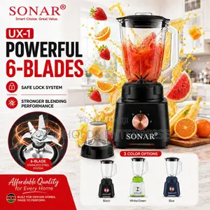 Sonar 2 in 1 Blender, Grinder (Black, White-Green Blue) Safety Lock