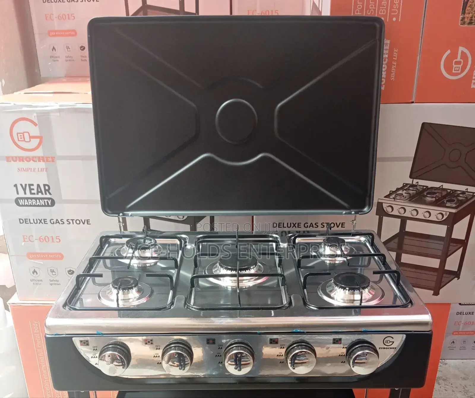Eurochef 5 Burner Standing Gas Cooker With Shelves