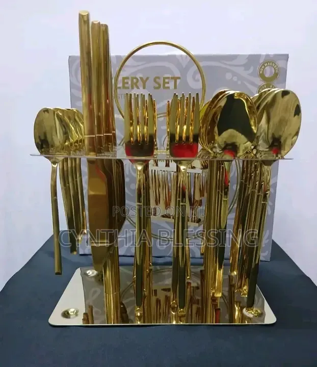 36pcs Luxury Gold Cutlery Set