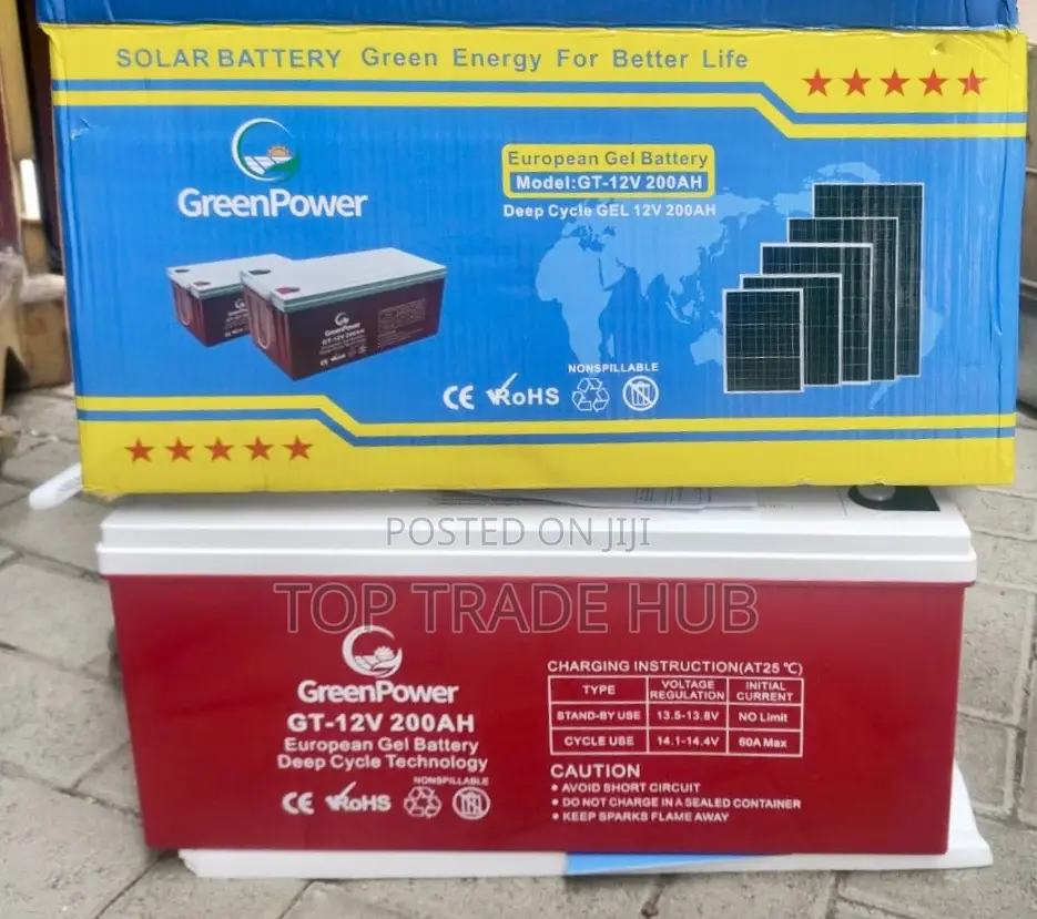 Greenpower Gel Deep Cycle Solar Battery 12v 200ah