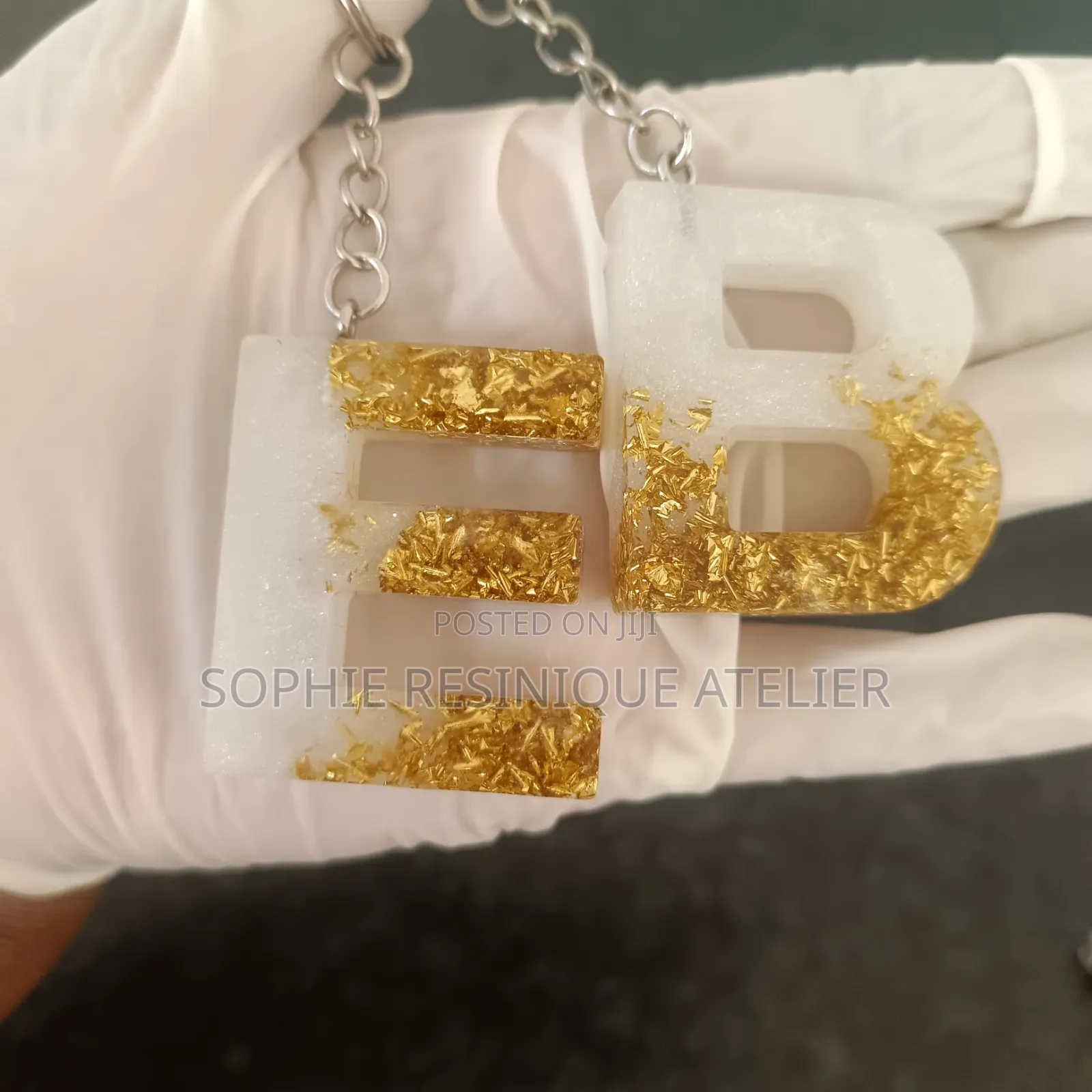 Handmade Resin Alphabet Keychain