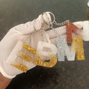 Handmade Resin Alphabet Keychain
