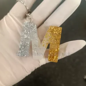 Handmade Resin Alphabet Keychain