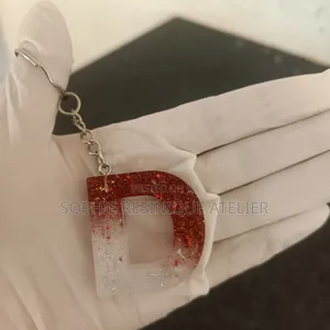 Handmade Resin Alphabet Keychain