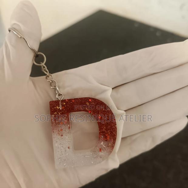 Handmade Resin Alphabet Keychain - thumbnail 5