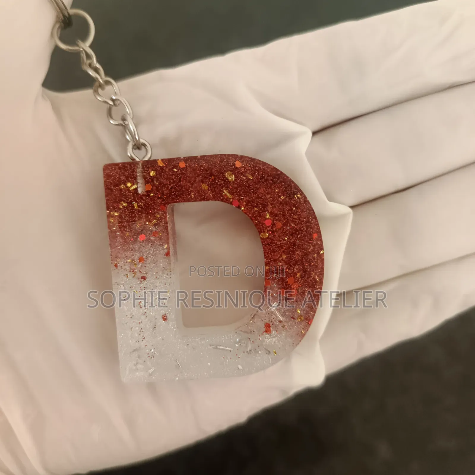 Handmade Resin Alphabet Keychain