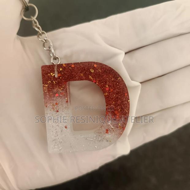 Handmade Resin Alphabet Keychain - thumbnail 6