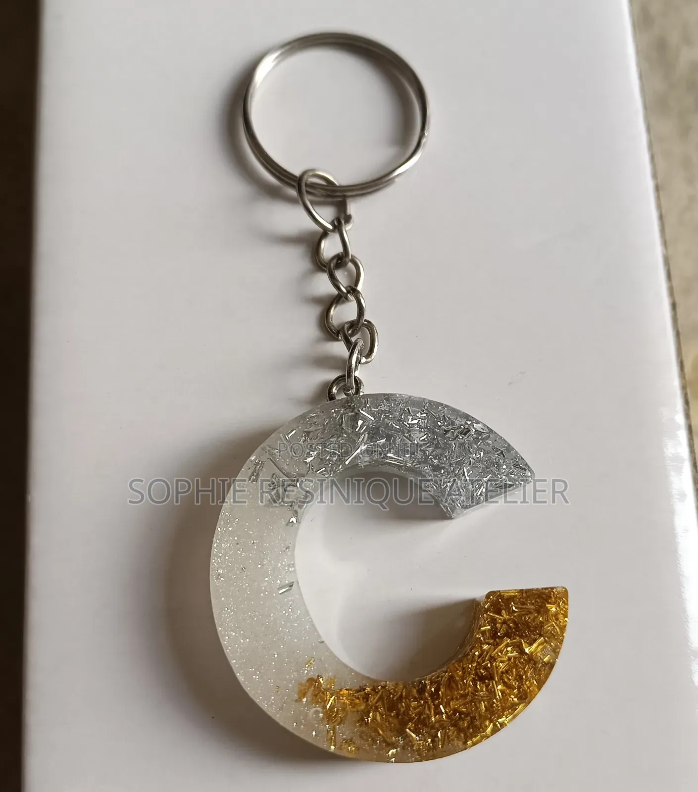 Handmade Resin Alphabet Keychain