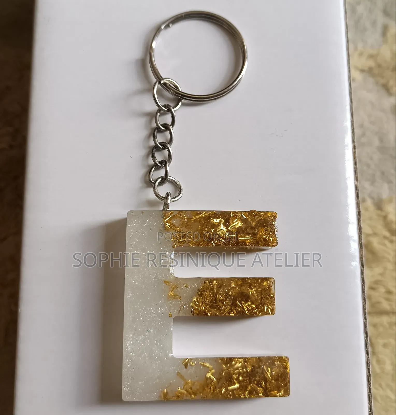 Handmade Resin Alphabet Keychain