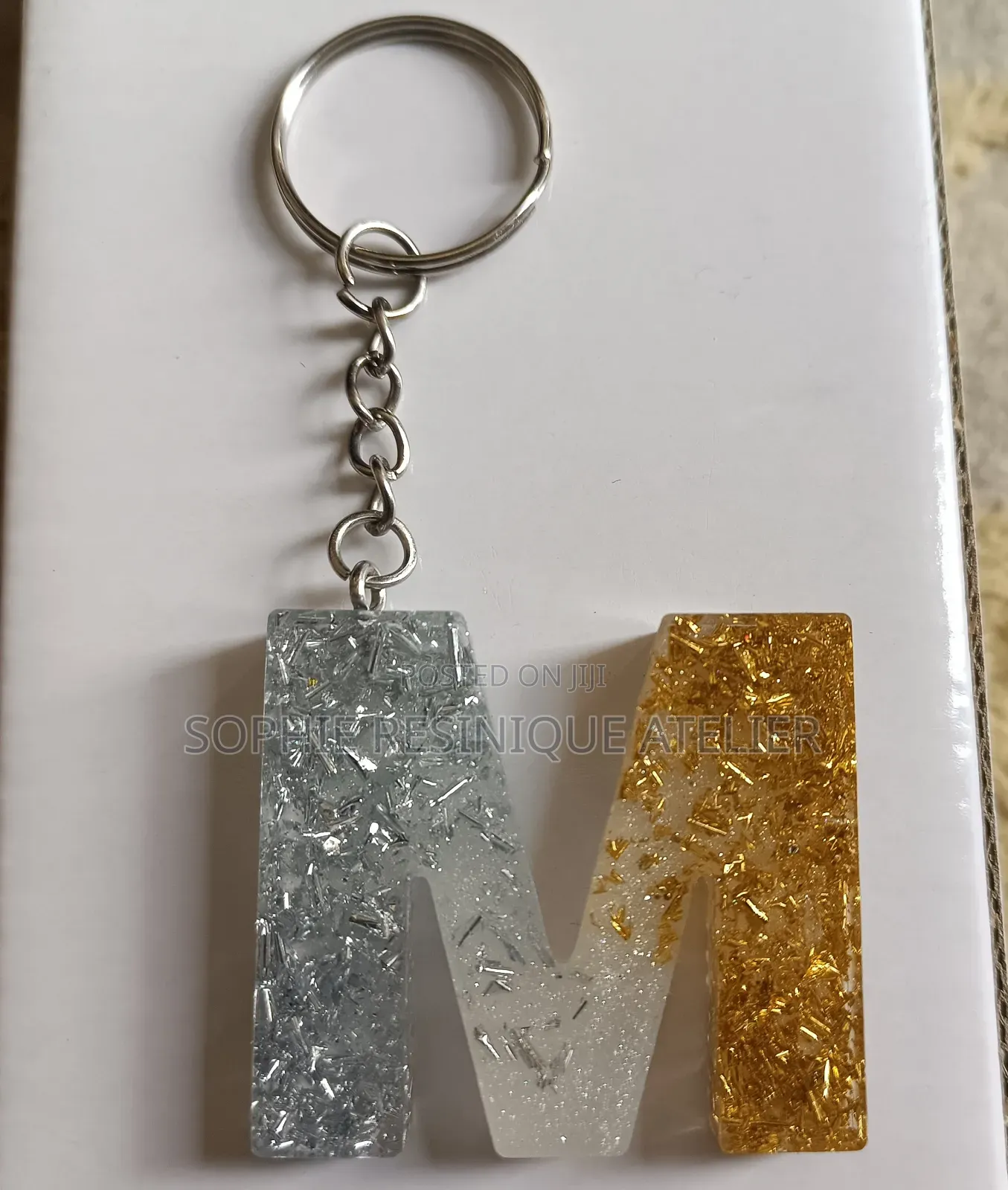 Handmade Resin Alphabet Keychain